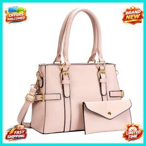 Large PU Leather Tote Bag with Adjustable Strap, Multiple Compartments